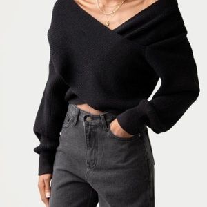 Wrap effect black Oak+Fort sweater